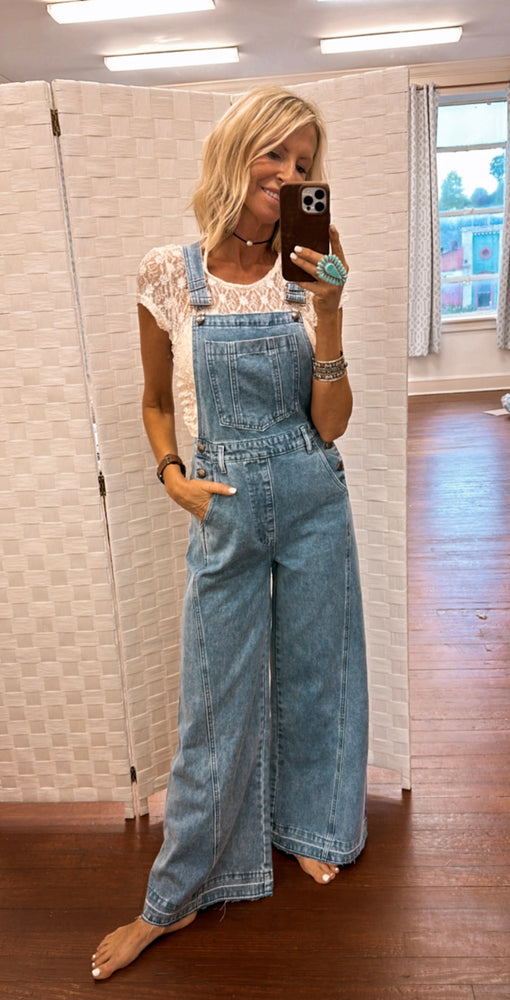 
                  
                    Load image into Gallery viewer, Delilah Wide Leg Overalls
                  
                