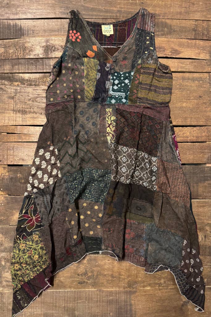 Jaded Gypsy Chocolate Patchwork Dress – Flippie Hippie Jaded Gypsy Chocolate Patchwork Dress – Flippie Hippie