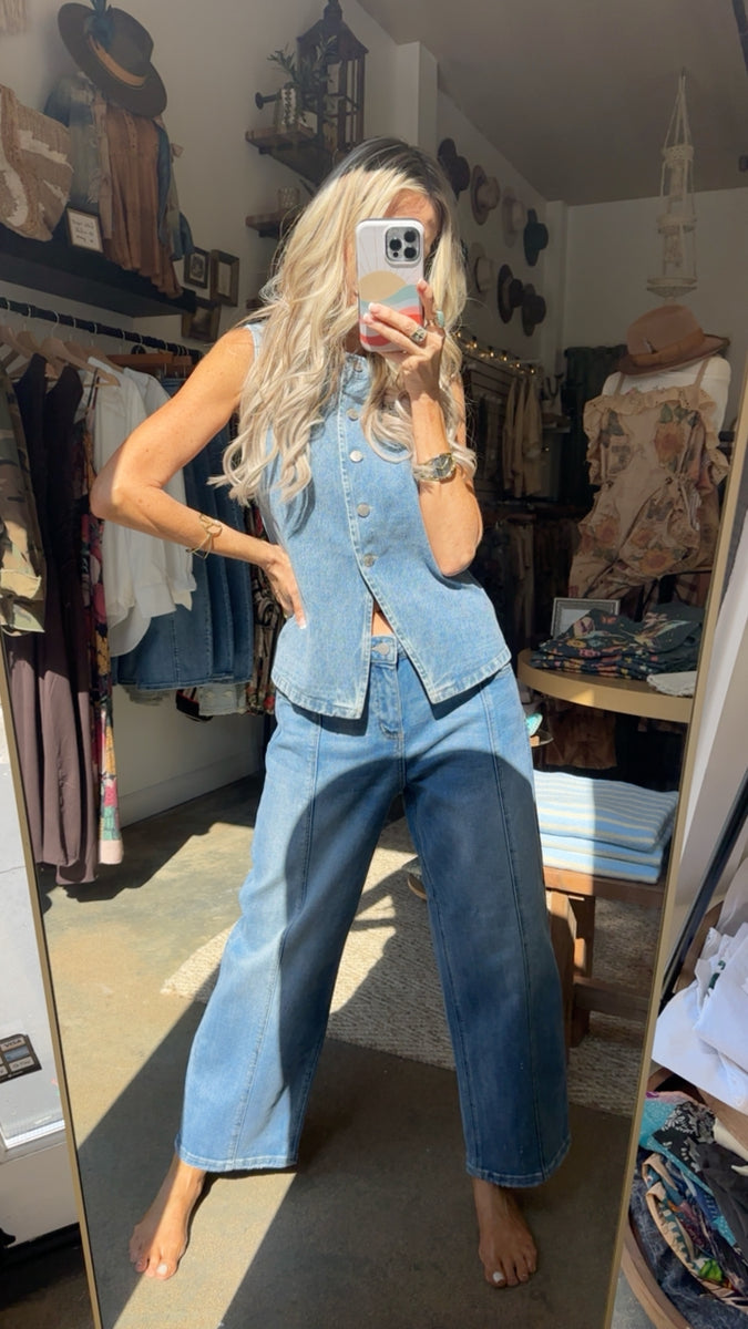 Blue Skies Denim Vest – Flippie Hippie