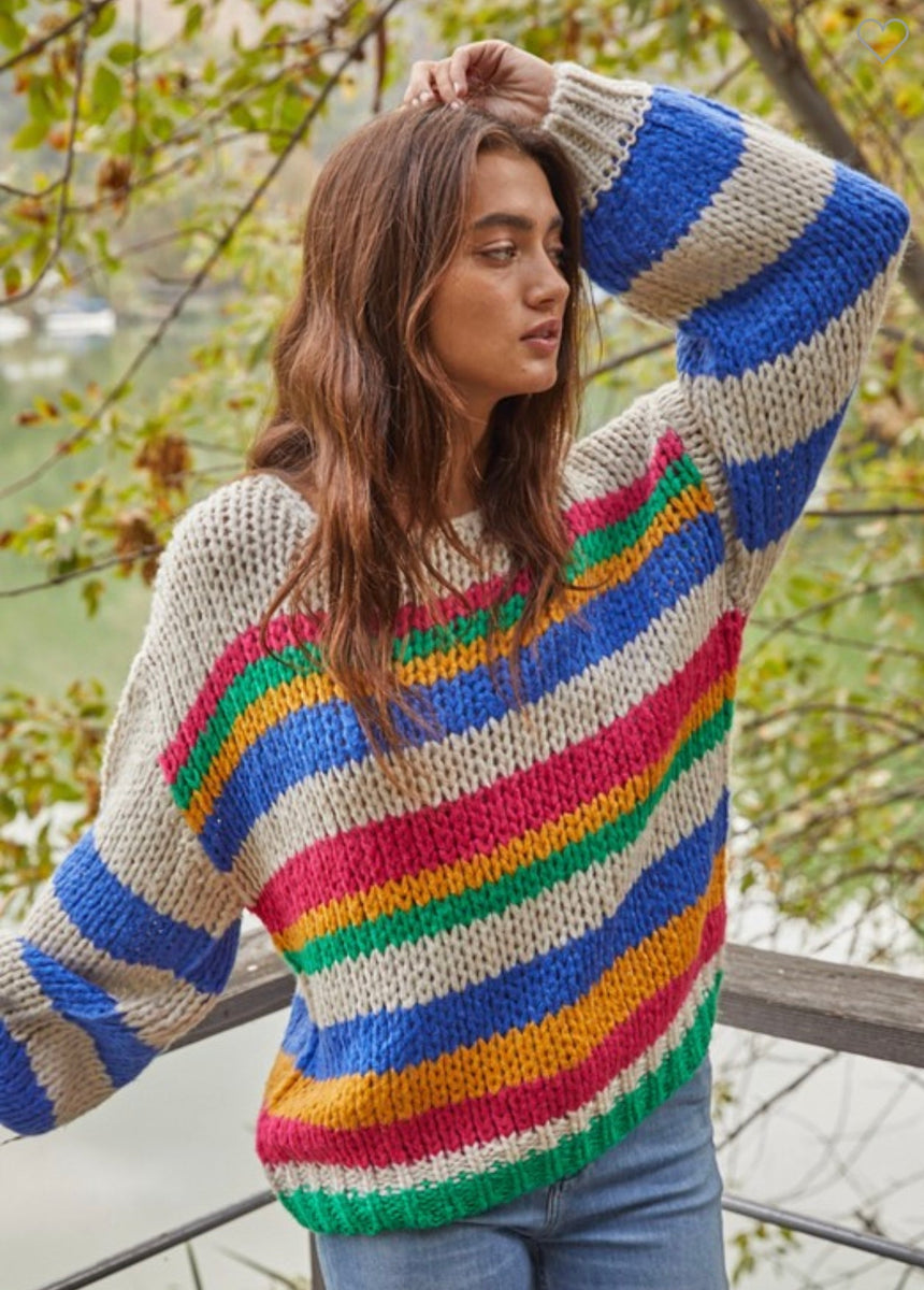 Striped hotsell sweater rainbow