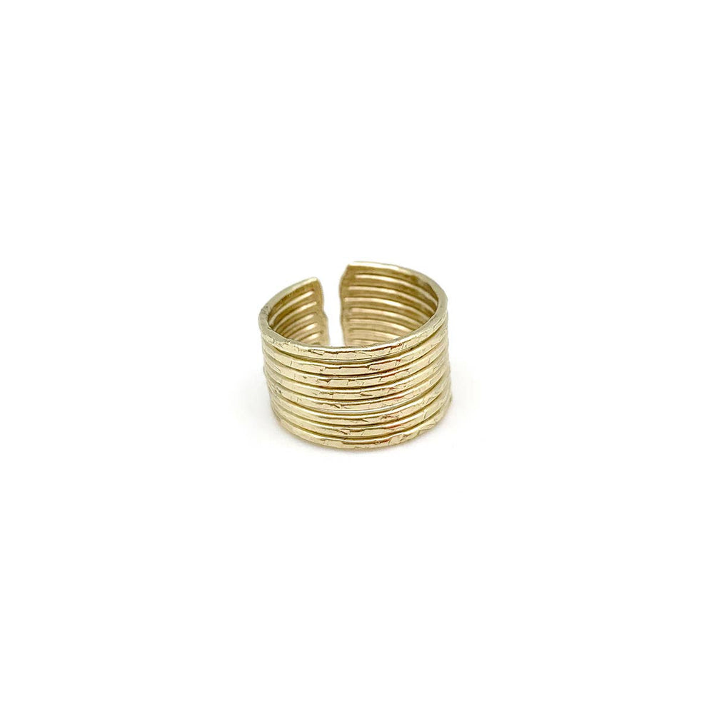Hammered Bands Cuff Ring