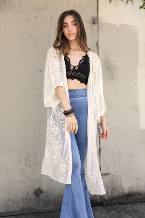 
                  
                    Load image into Gallery viewer, Love and Lace Kimono (Ivory)
                  
                