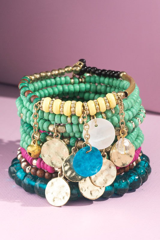 Beaded Bracelet Set (Turquoise)