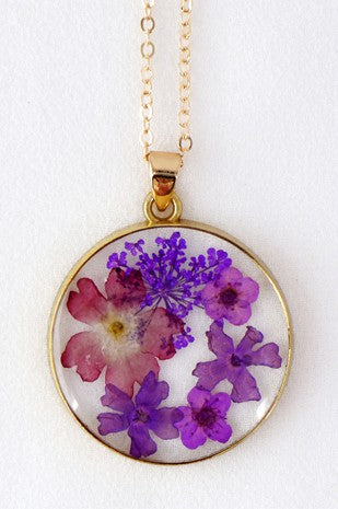 Real Dried Flowers Necklace