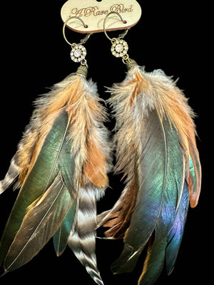 
                  
                    Load image into Gallery viewer, Rhinestone Feather Earrings
                  
                