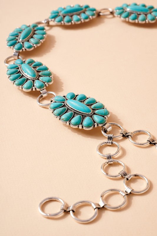 
                  
                    Load image into Gallery viewer, Turquoise Concho Belt
                  
                