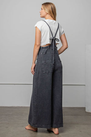 
                  
                    Load image into Gallery viewer, Maddie Tie Back Overalls (Charcoal)
                  
                
