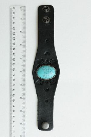 
                  
                    Load image into Gallery viewer, Time For Turquoise Bracelet (Black)
                  
                