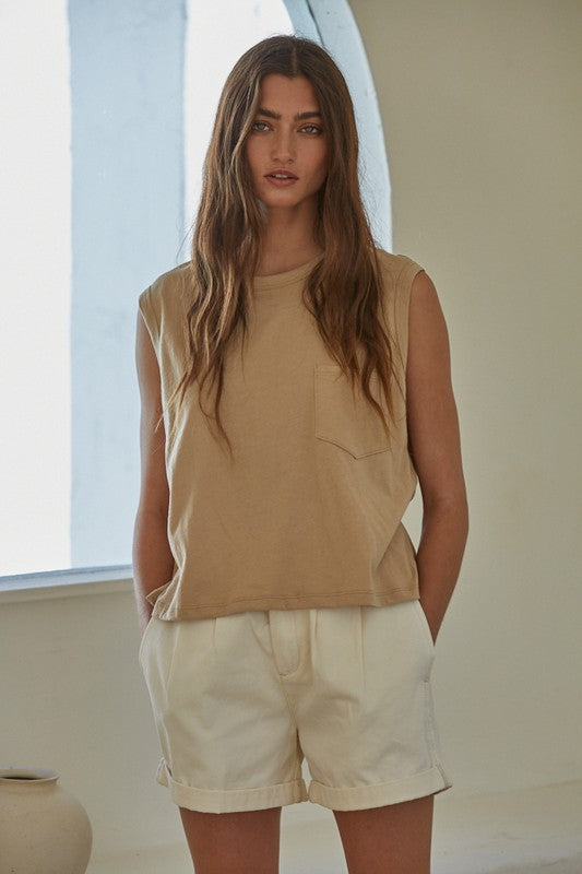 
                  
                    Load image into Gallery viewer, Leah Sleeveless Top (Dune)
                  
                
