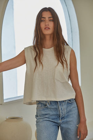 
                  
                    Load image into Gallery viewer, Leah Sleeveless Top (Sand)
                  
                