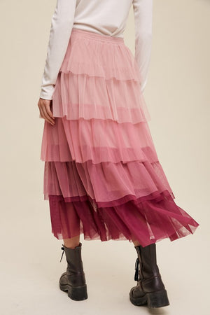 
                  
                    Load image into Gallery viewer, Perfectly Pink Tiered Skirt
                  
                