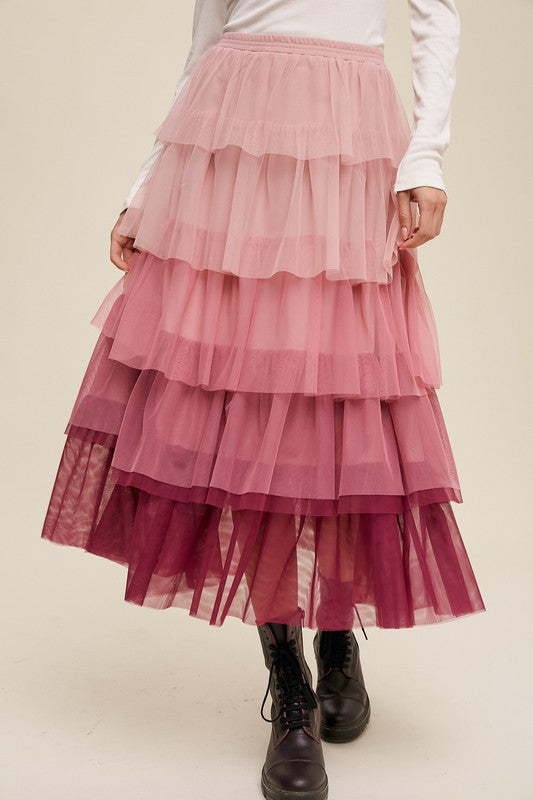 Perfectly Pink Tiered Skirt