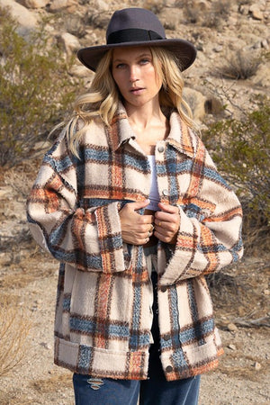 
                  
                    Load image into Gallery viewer, Button Down Plaid Jacket
                  
                
