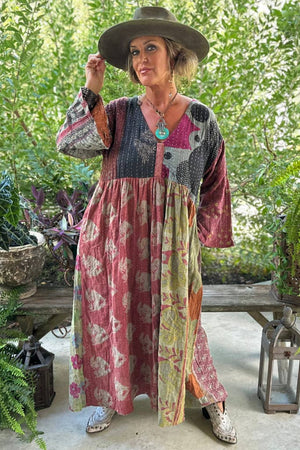 
                  
                    Load image into Gallery viewer, Jaded Gypsy Kantha Sunrise Dress
                  
                