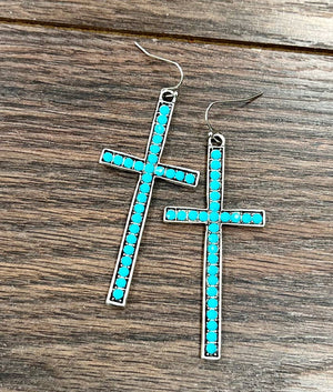 
                  
                    Load image into Gallery viewer, Cross Crystal Earrings
                  
                