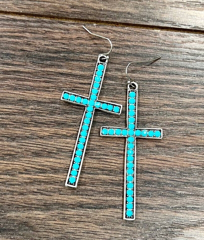 Cross Crystal Earrings