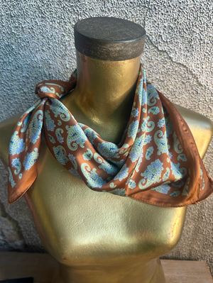 
                  
                    Load image into Gallery viewer, Rust + Turquoise Paisley Wild Rag
                  
                