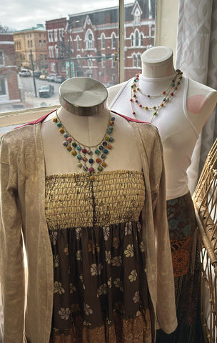 Kantha Beaded Bib Necklace