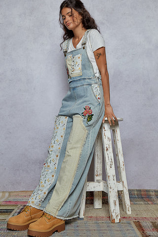 Sweet Pea Embroidered Overalls