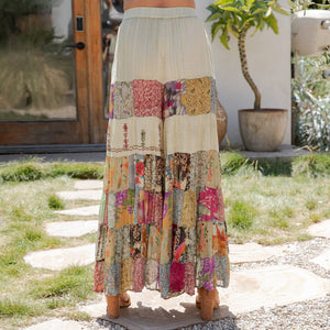 
                  
                    Load image into Gallery viewer, Young Threads - Assorted Fabric Tiered Every Day Pants with Patchwork: Moss / REGULAR (S-M-L-XL 1-2-2-1)
                  
                