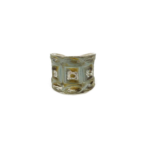 Patina Mint Square Rivets Ring