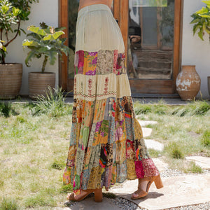 
                  
                    Load image into Gallery viewer, Young Threads - Assorted Fabric Tiered Every Day Pants with Patchwork: Moss / REGULAR (S-M-L-XL 1-2-2-1)
                  
                