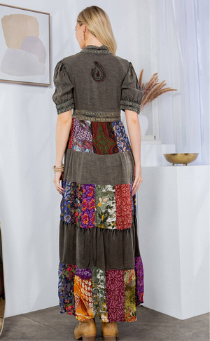 
                  
                    Load image into Gallery viewer, Stone-Washed Patchwork Dress
                  
                