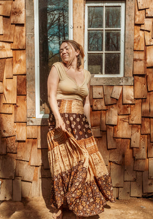 
                  
                    Load image into Gallery viewer, Earthy Tiered Maxi Skirt
                  
                