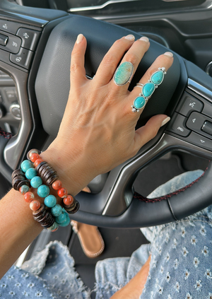 
                  
                    Load image into Gallery viewer, Make It Three Turquoise Ring
                  
                