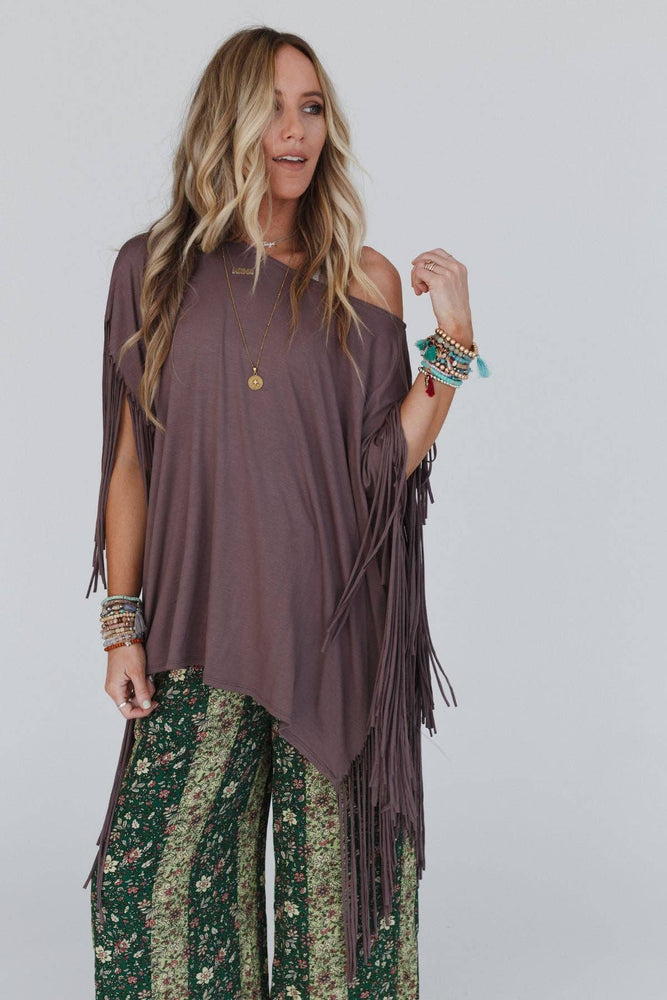 
                  
                    Load image into Gallery viewer, Showstopper Fringe Top (Mocha)
                  
                