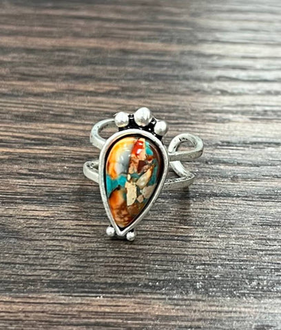 Tear Drop Gemstone Ring