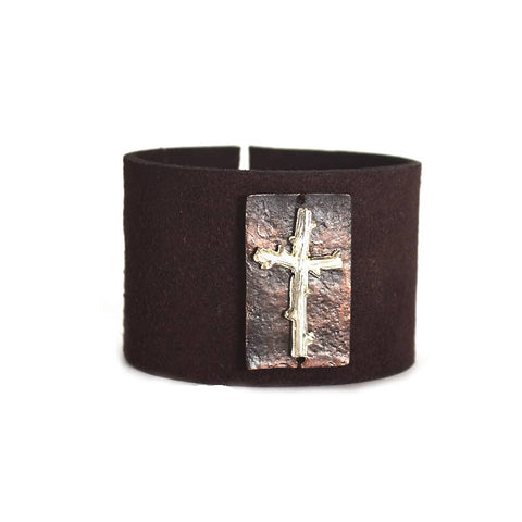 Cross Leather Bracelet