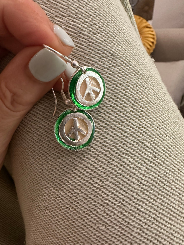 
                  
                    Load image into Gallery viewer, Pewter Peace Earrings
                  
                