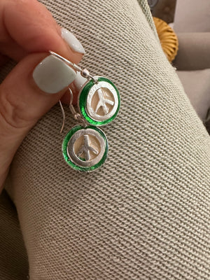 
                  
                    Load image into Gallery viewer, Pewter Peace Earrings
                  
                