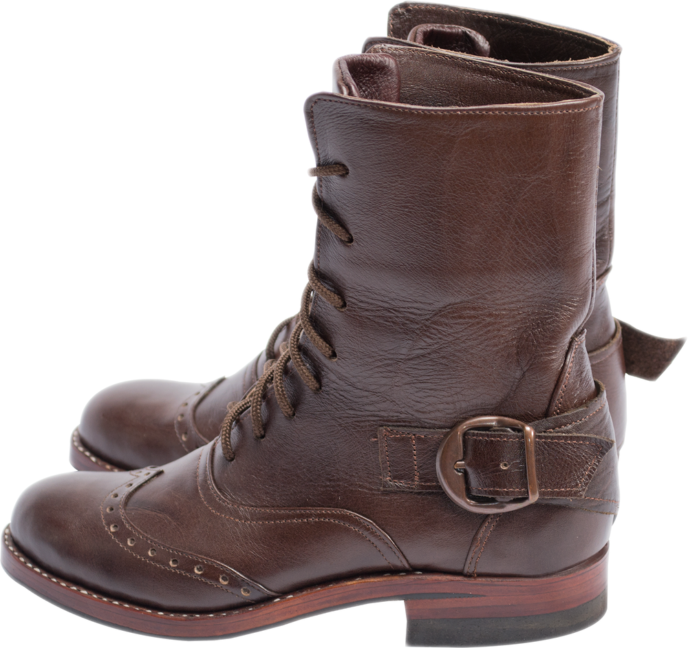 
                  
                    Load image into Gallery viewer, Victorian Ankle Leather Boots - Size 8
                  
                