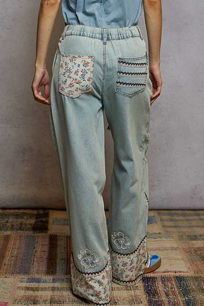 
                  
                    Load image into Gallery viewer, POL Floral Jeans
                  
                