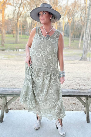 
                  
                    Load image into Gallery viewer, Jaded Gypsy Garden Bliss Dress - Vintage Stone
                  
                