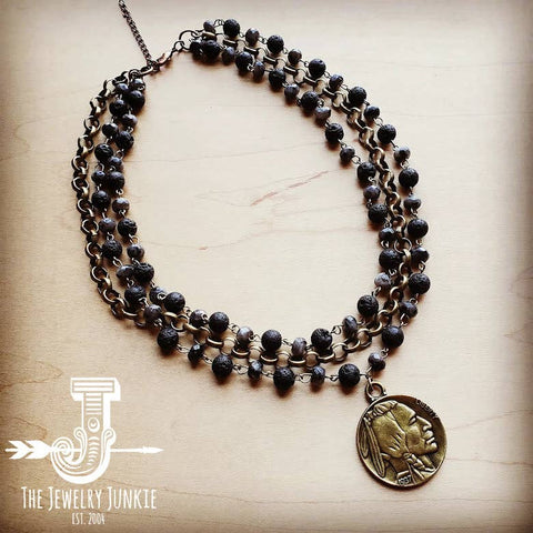 Labradorite Triple Strand  Necklace