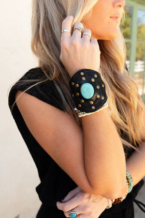 
                  
                    Load image into Gallery viewer, Aegean Leather Cuff Bracelet
                  
                