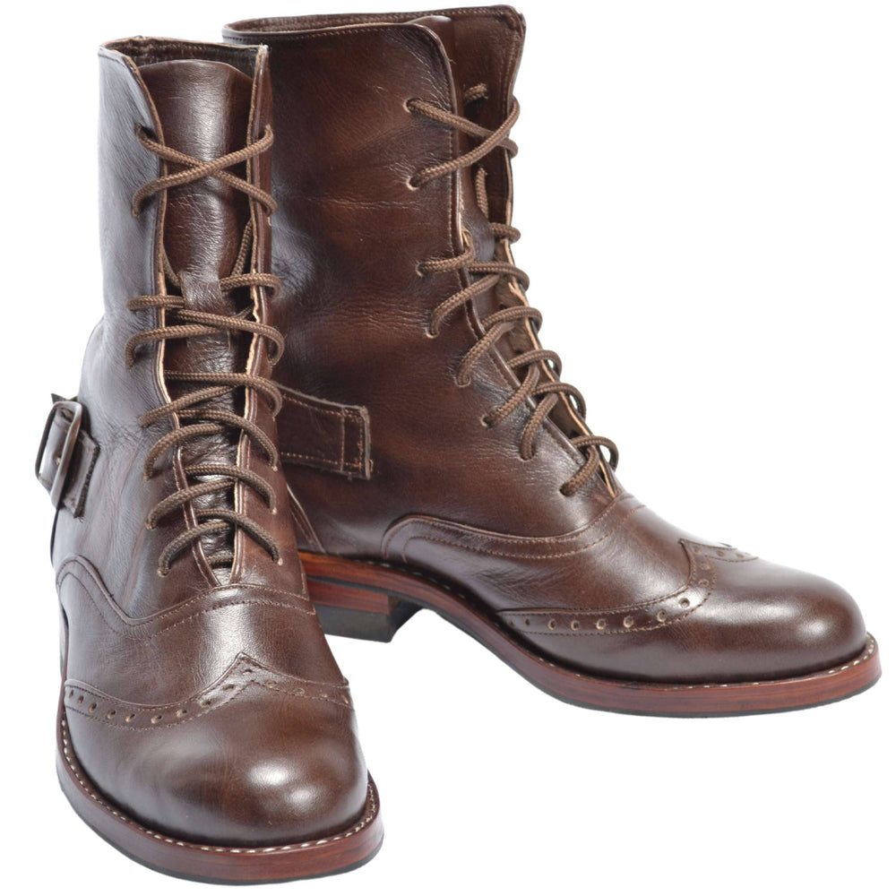 
                  
                    Load image into Gallery viewer, Victorian Ankle Leather Boots - Size 8
                  
                