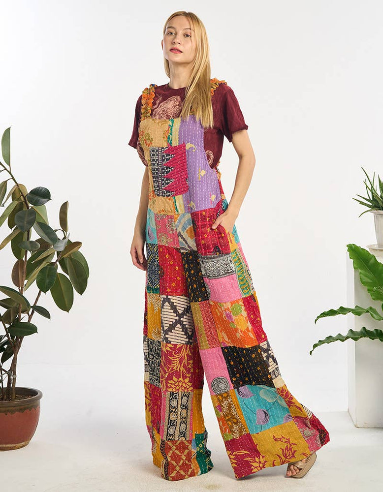 
                  
                    Load image into Gallery viewer, Kantha Patchwork Overalls
                  
                