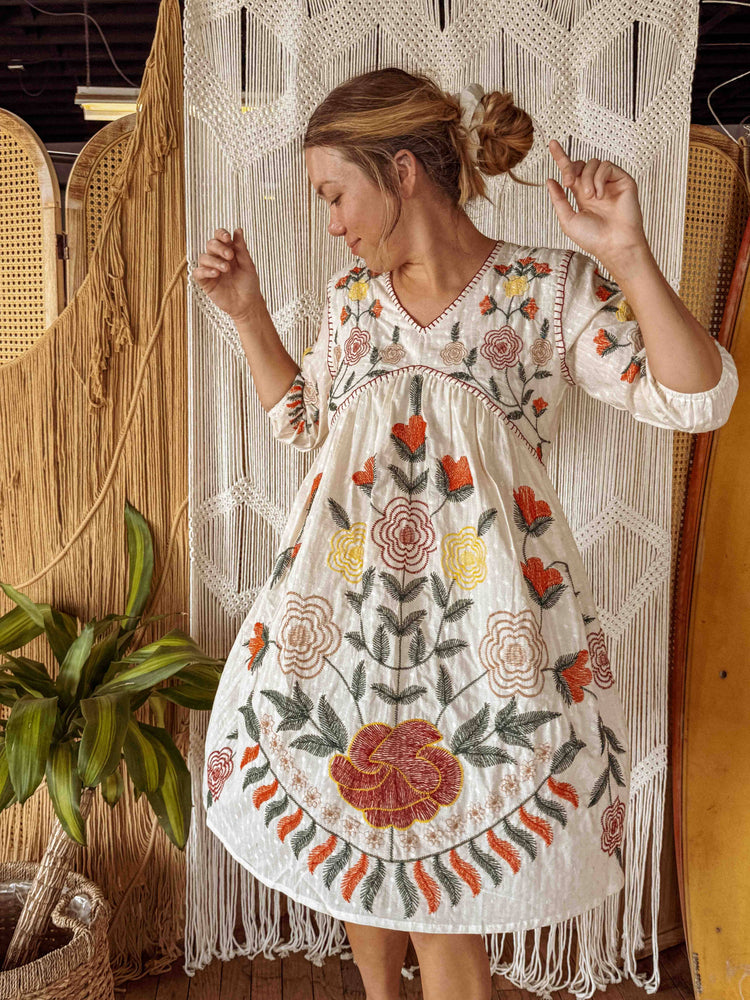 
                  
                    Load image into Gallery viewer, Dreaming in Flowers Embroidered Dress
                  
                