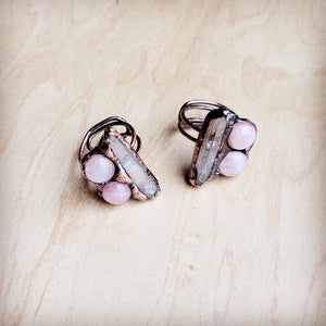 
                  
                    Load image into Gallery viewer, Genuine Rose Quartz Ring, Copper Setting
                  
                