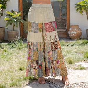 
                  
                    Load image into Gallery viewer, Young Threads - Assorted Fabric Tiered Every Day Pants with Patchwork: Moss / REGULAR (S-M-L-XL 1-2-2-1)
                  
                
