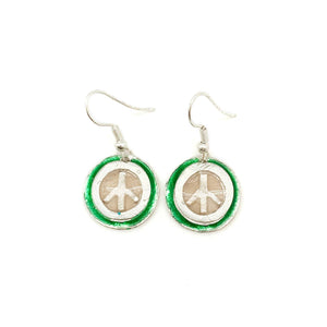 
                  
                    Load image into Gallery viewer, Pewter Peace Earrings
                  
                