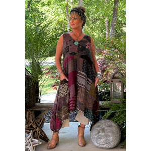 
                  
                    Load image into Gallery viewer, Jaded Gypsy Chocolate Patchwork Dress
                  
                