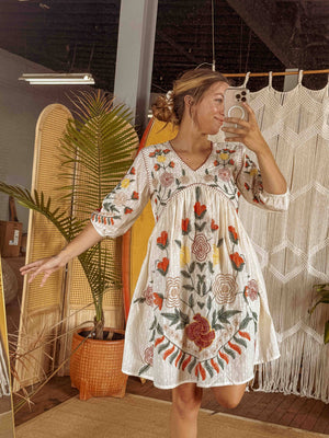 
                  
                    Load image into Gallery viewer, Dreaming in Flowers Embroidered Dress
                  
                