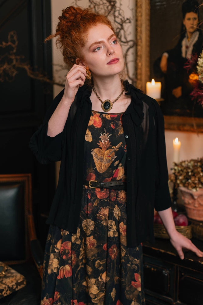 
                  
                    Load image into Gallery viewer, Market of Stars (USA) - Heart of Gold Bohéme Long Maxi Slip Dress w/ Sacred Heart: L/XL (fits approx. size 12-16)
                  
                