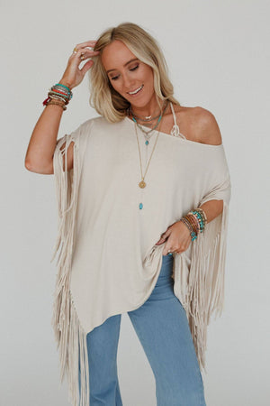 
                  
                    Load image into Gallery viewer, Showstopper Fringe Top (Oat)
                  
                