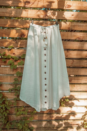 
                  
                    Load image into Gallery viewer, Bamboo Cotton Button Skirt
                  
                